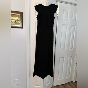 Black ruffle top jumpsuit